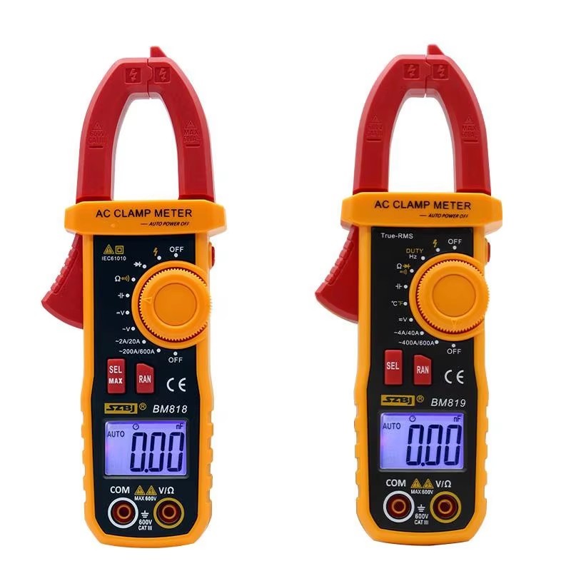 SZBJ Alicate Amperímetro Digital BM818 BM819 Ture RMS 600V/600A Teste De Capacitância De Alcance Automático