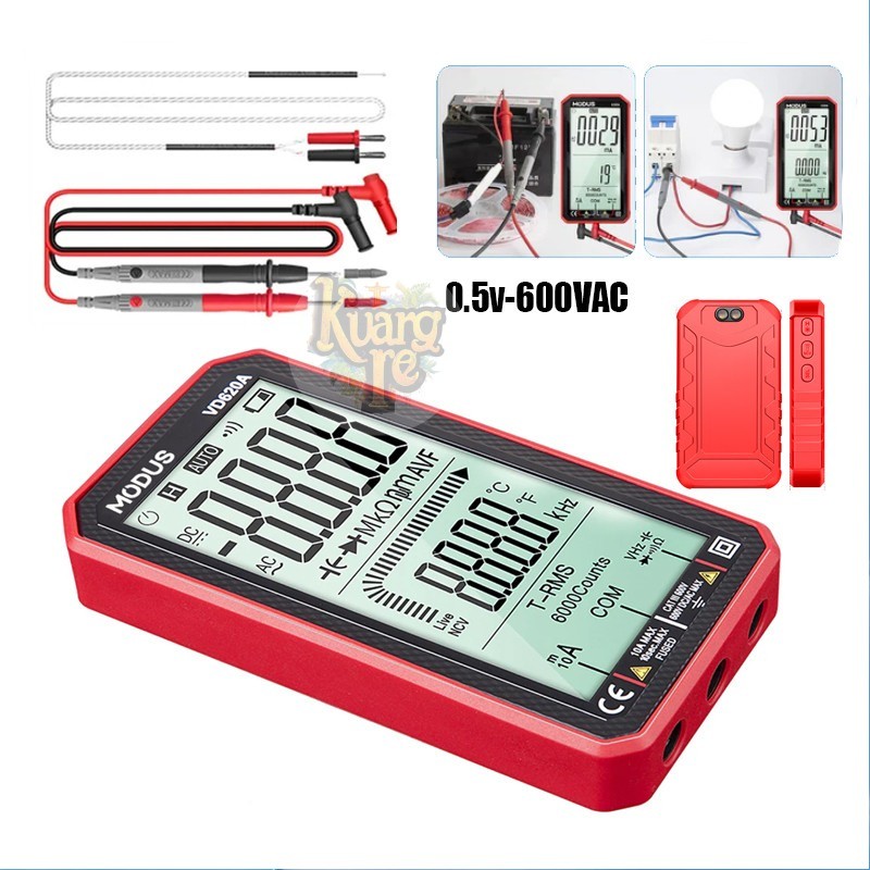 Multimetro Digital Caneta Tensão Amperimetro Kit 6000counts Ture RMS AC DC NCV