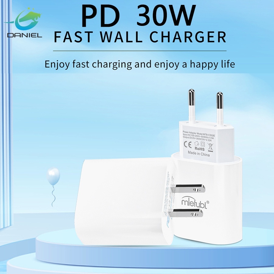 Cabeça de carregamento rápido para celular padrão europeu PD30w compatível com todas as séries de celulares Apple