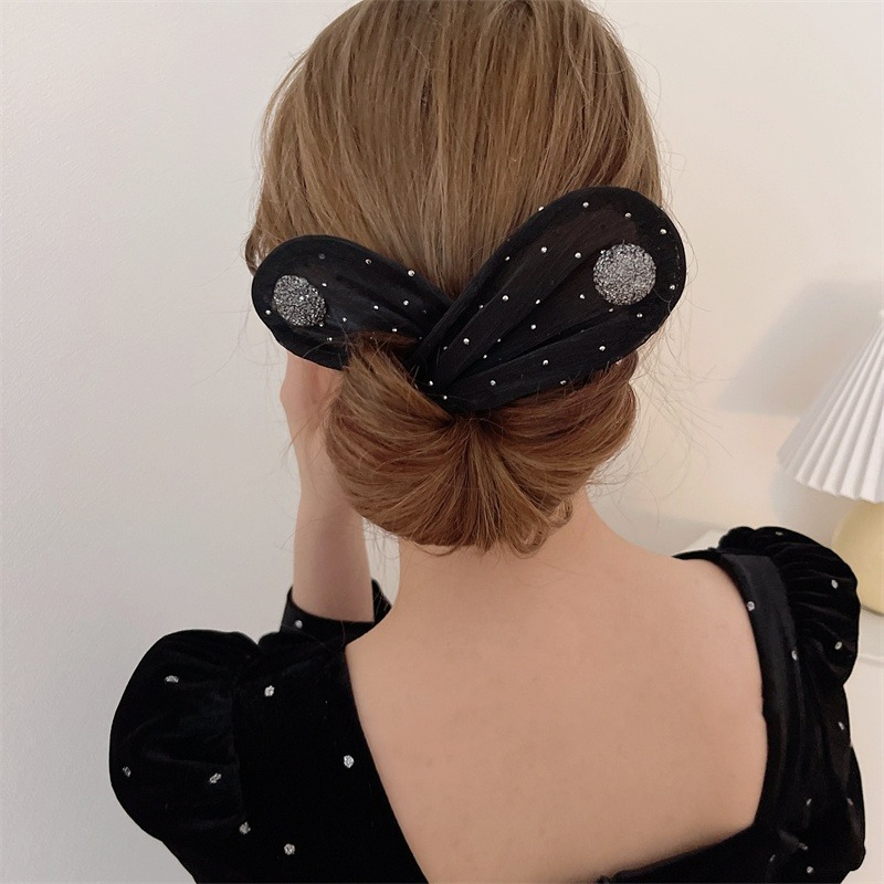 Novo e Trendy Faixa de Cabelo Minimalista para Mulheres - Acessório de Cabelo em Forma de Pão com Clip Traseiro e