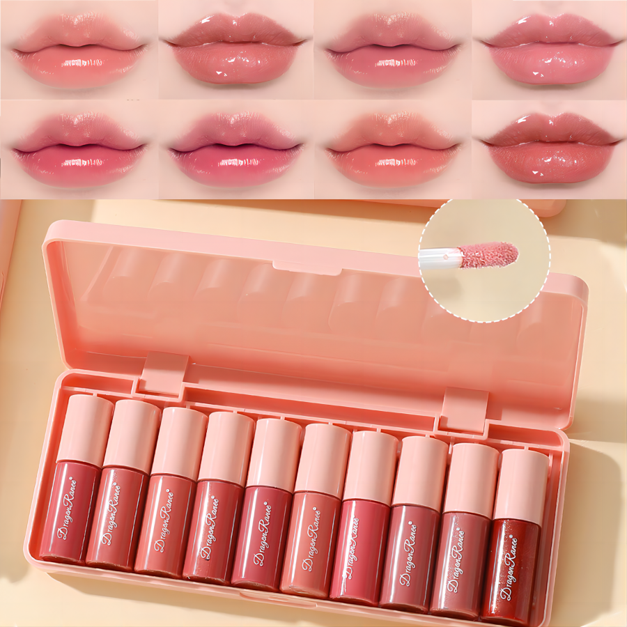 Novo Trendy Gloss Labial com brilho perolado, batom líquido, tinta labial hidratante e duradoura, com acabamento