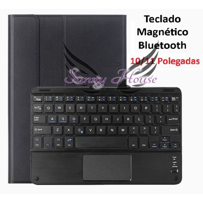Teclado Magnético Bluetooth Com MousePad de 10 Polegadas Para Tablet de até 11 Polegadas/ Notebook/ Celular