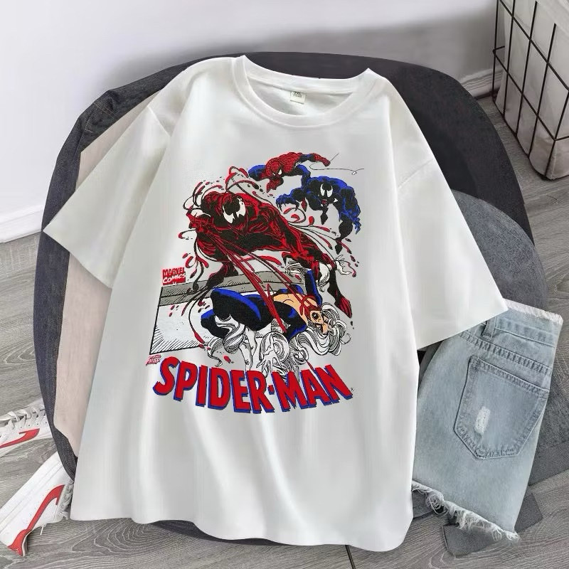 Camiseta Basica Homem Aranha Retro Mulher Algodão Camisa Heroi Promoção Envio Rápido Trendy purple
