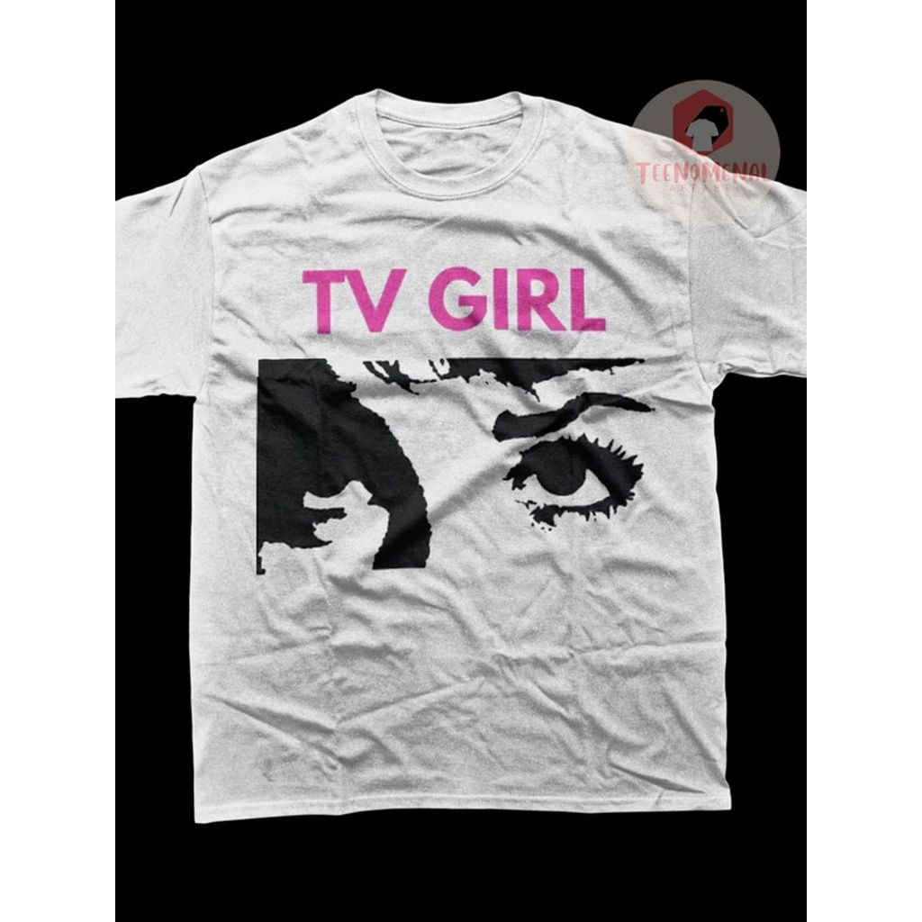 T-shirt  Tv Girl Olho Preto e Branco Unisexo Casual Streetwear Moda Trendy Verão Festival s