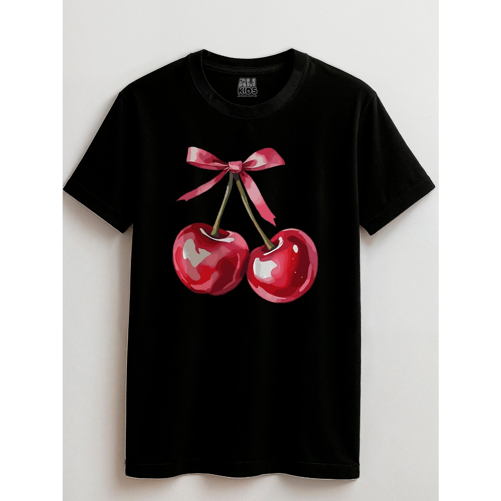 Camisa Cherrys Juvenil e Infantil 2 ao 16 anos Menina Menino 100 Algodão