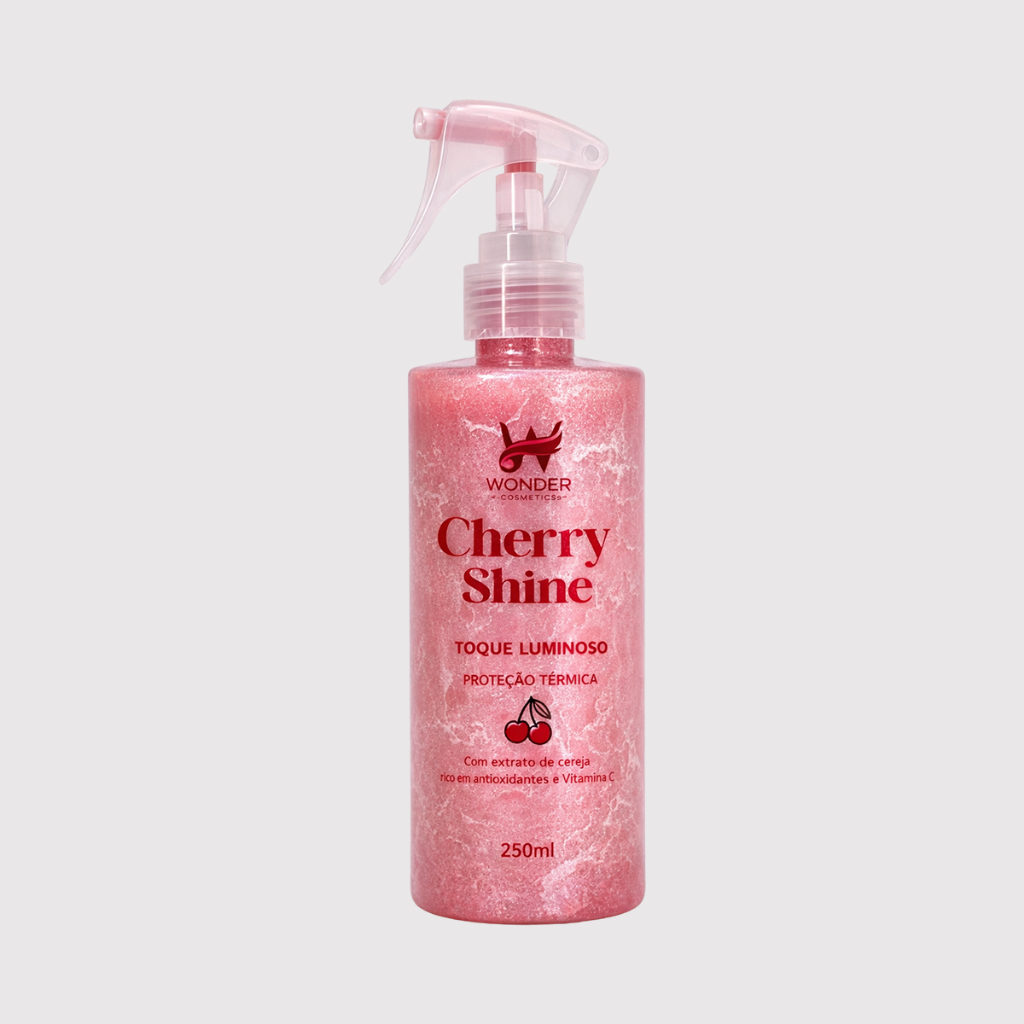 Cherry Shine Protetor Térmico 250ml Wonder Cosmetics Alta Performance Proteção Brilho Intenso