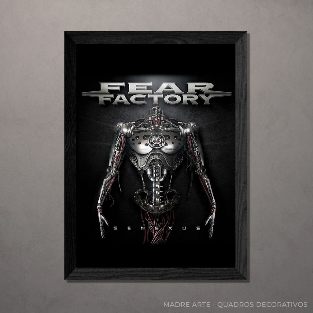 Quadro Decorativo Fear Factory A4 Com Vidro