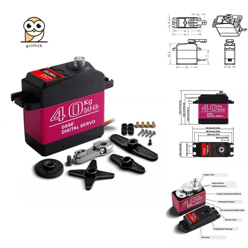 Servo À Prova D'água 40Kg Digital De Engrenagem De Metal De Alto Torque Para Robô De Carro RC 1 : 8/1 : 10 12