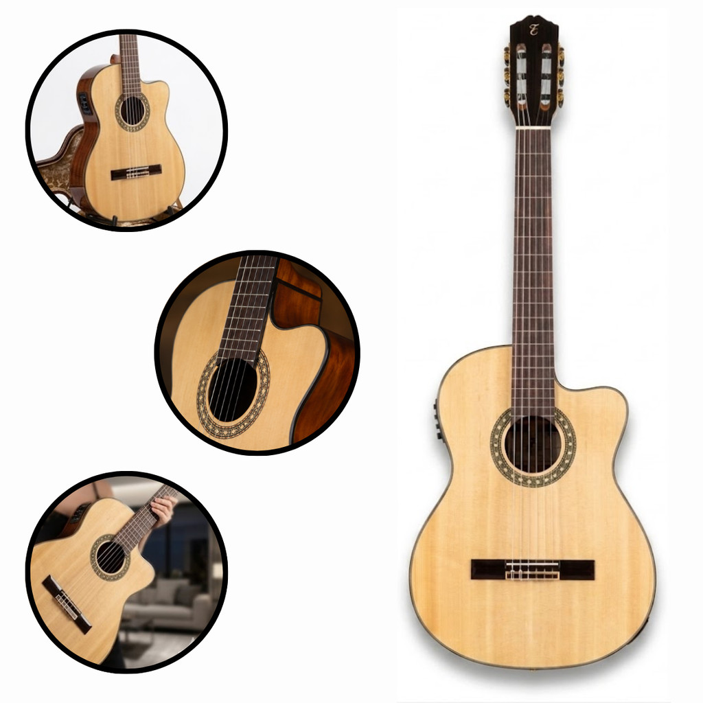 Violao Tagima Eletricoacustico Nylon Cut Vesperata Natural