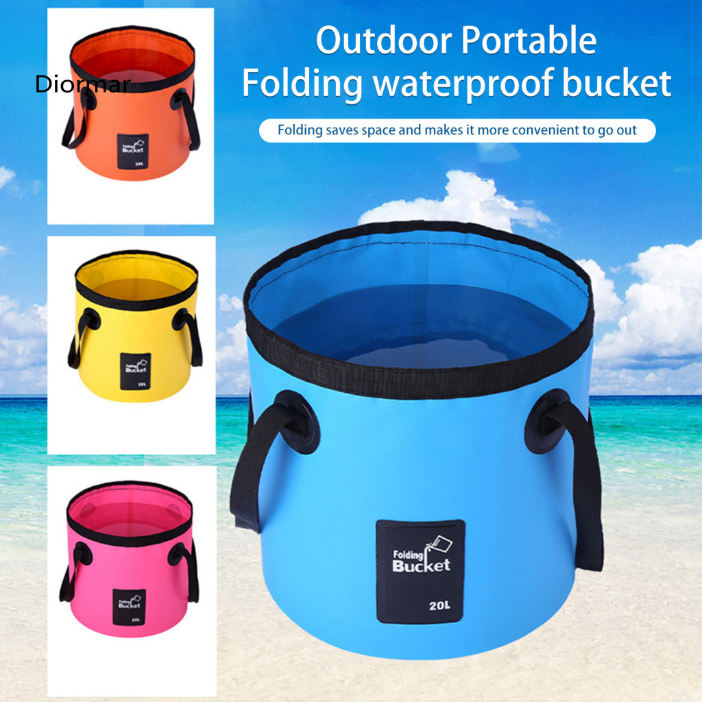 Outdoor Bucket Bag Heavy Duty 12/20l Foldable Camping with Portable Handle Waterproof Collapsible Water Storage Pail for