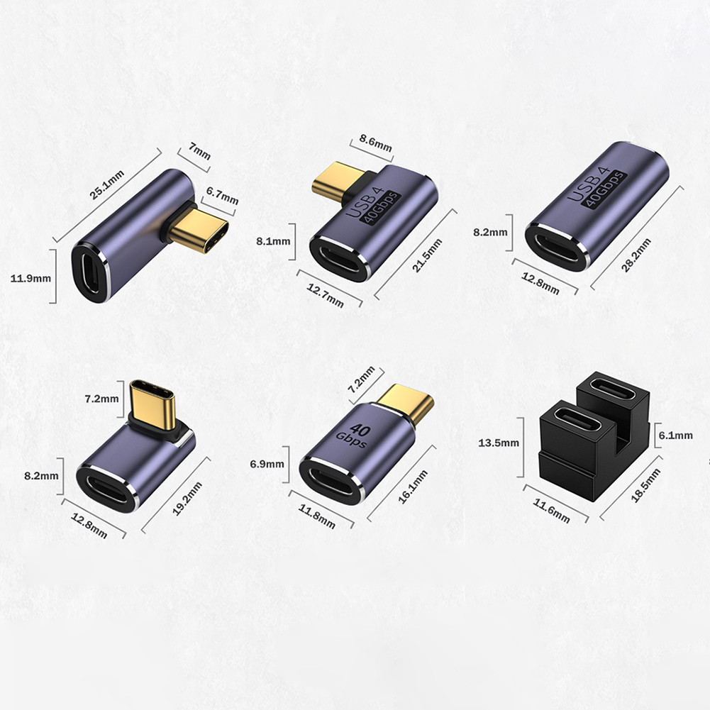 Adaptador USB C Para Tipo USB4.0 40Gbps Fêmea Macho/PD100W Conector Telefone Portátil