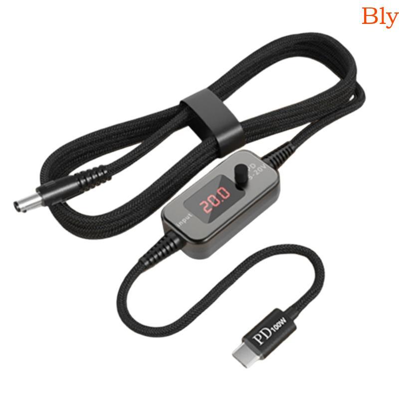Bly PD100W USB C Para DC5525 Carregamento Rápido 5V 9V 12V 15V 20V 5A Alimentação Ajustável Vários Adaptador