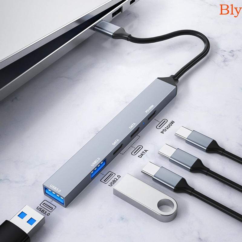 Bly 5 Portas USB C Hub Para Laptop 5 1 Type Adaptador Transferência Velocidade 5 Gbps PD100W Liga Alum