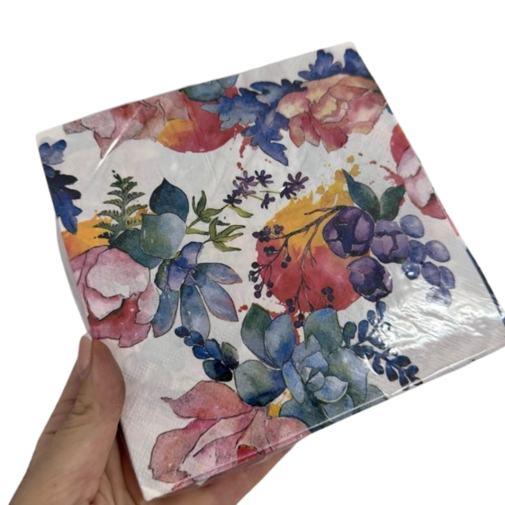 Guardanapo Botânica Colorida 33x33 cm Folha Dupla Silver Festas – Inspire Sua Festa Loja