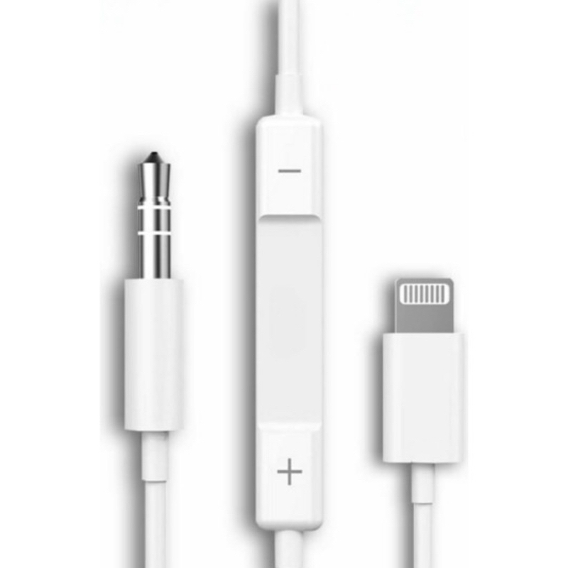 Cabo P2 para iphone Lightning Com Controle De Volume  1m