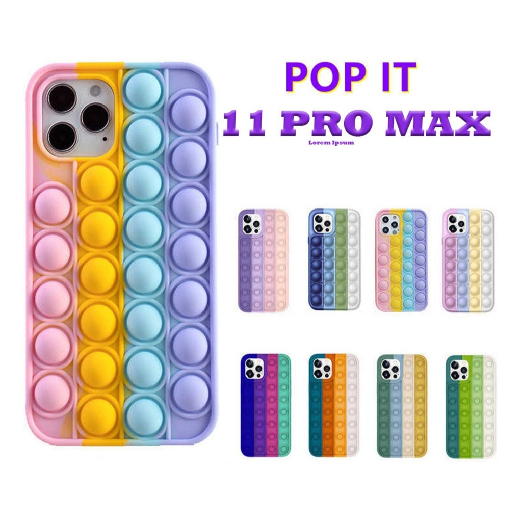 Capa Compatível para Iphone 11 Pro Max Anti Stress Silicone Flexível Pop It