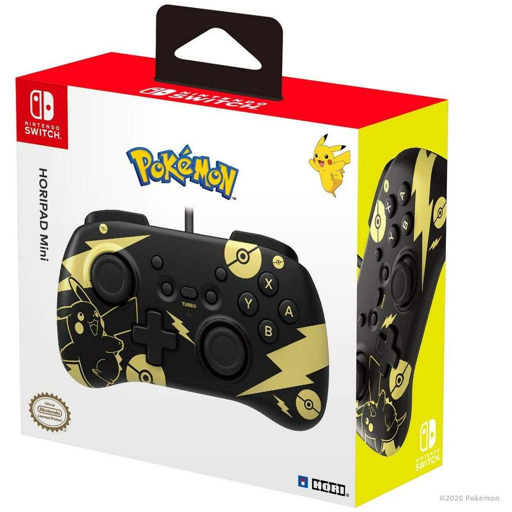 Controle HORI Horipad Mini (Pikachu Black & Gold) Com Fio (Wired) - Switch