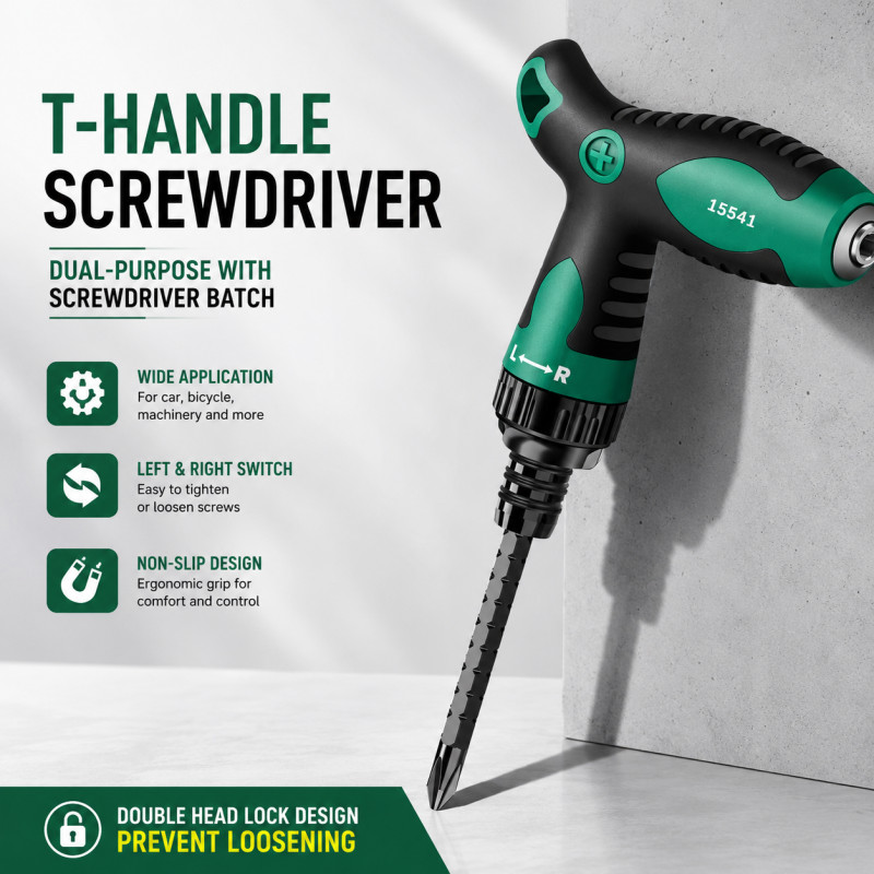 Dual-Purpose Magnetic Screwdriver, Phillips and Slotted Double-Ended Driver with Anti-Slip Handle f