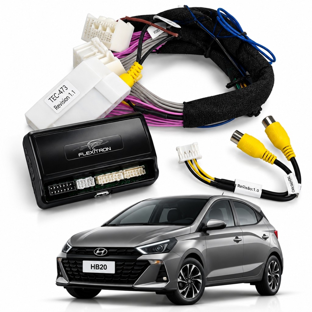 INTERFACE CÂMERA DE RÉ E FRONTAL HYUNDAI HB20 2023 EM DIANTE FLEXITRON FIC HY-06