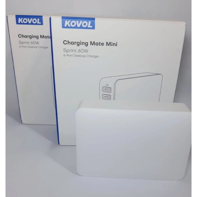 Carregador KOVOL Charging Mate Mini 60W 6 Portas USB USB-C PD Quick Charge Original
