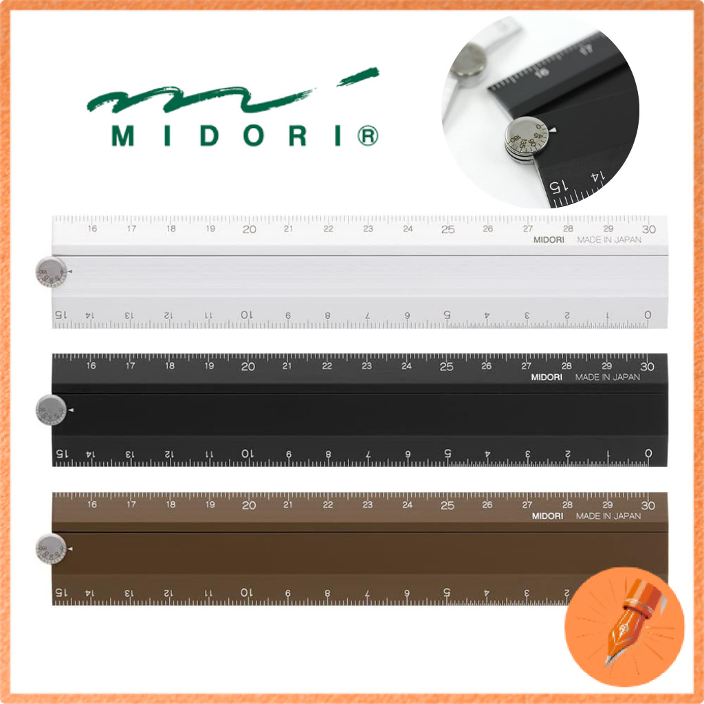 DESIGNPHIL MIDORI Aluminum Multi-Purpose Ruler 30cm