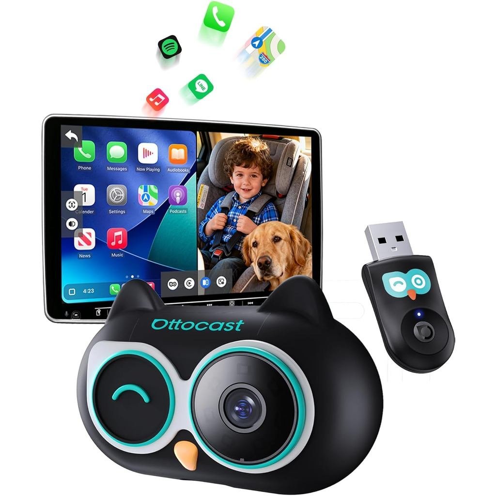 Monitor de câmera 1080p para carro para pais, adaptador de carro sem fio de alta definição ottocastcare com monitor de b