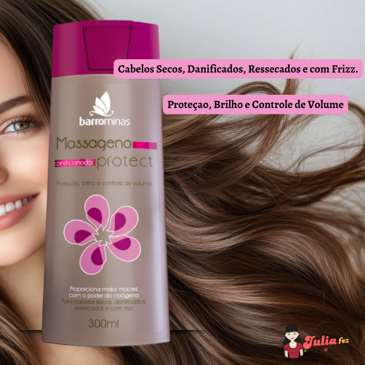 Condicionador Barrominas Massageno Protect Protecao, Brilho e controle de volume 300ml