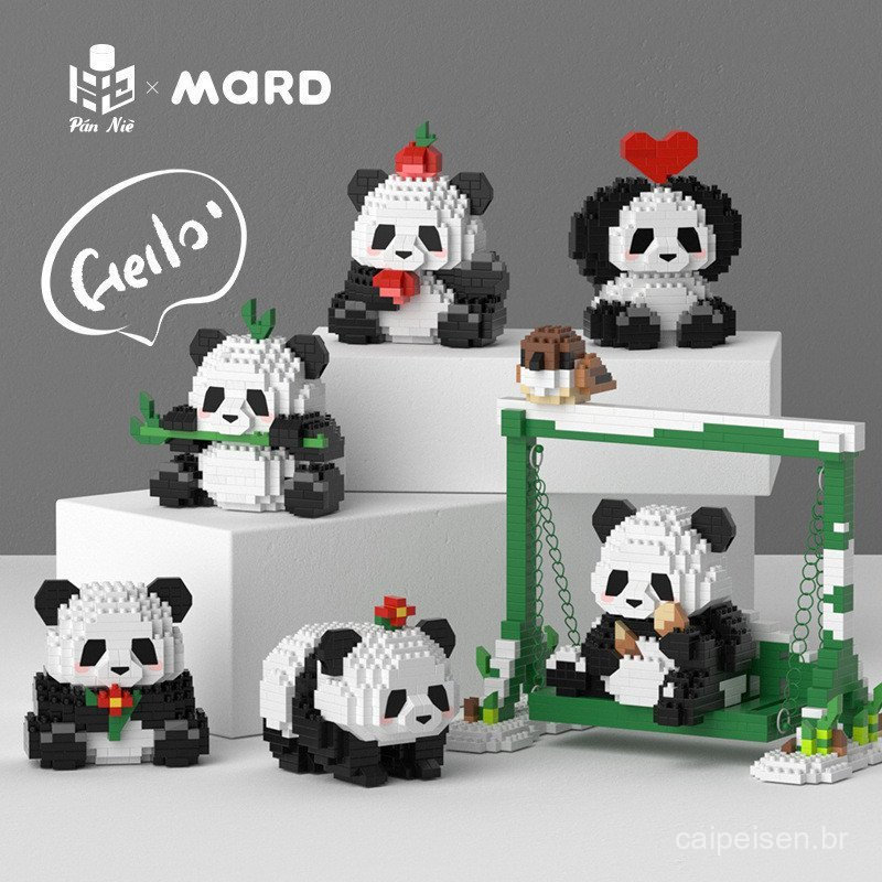 Compatível Com Duas Ortografia De LEGO , Panda Flower Fruit Lai Menglan Boneca Quebra-Cabeça Montagem Bloco De Construçã