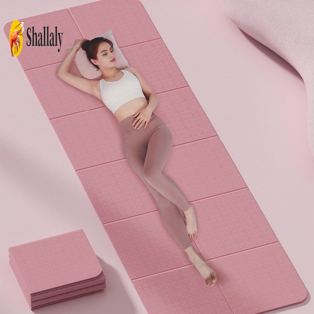 Non-slip Yoga Mat Foldable Pad Extra Thick Tpe Exercise Portable Travel Pilates Gym Floor for Men Women Home Workout Fit