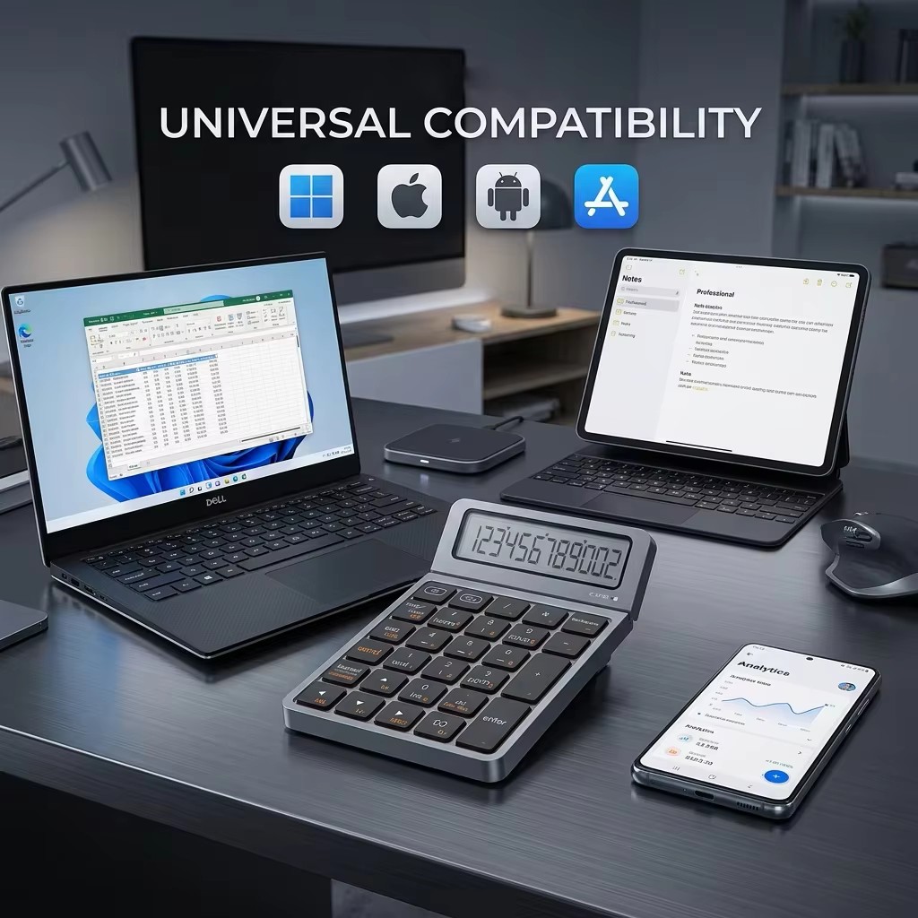 Numpad E Calculadora Sem Fio Tri-Mode Com Conexão Bluetooth/2.4G/USB-C