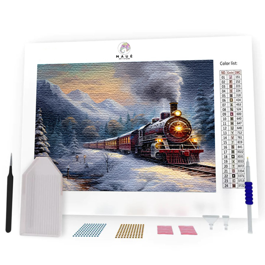 Kit Pintura Diamante - Trem Vintage  (Diamond Art)