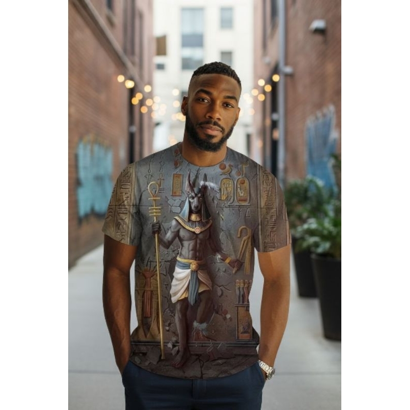 Camiseta Masculina Moda Esoterica para Homens Blusa Anubis XL