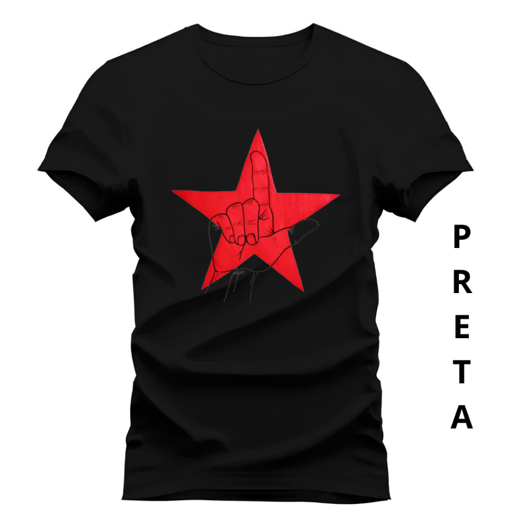 Camiseta Estrela Vermelha Faz O L Camisa 100% Algodão Blusa De Envio Imediato