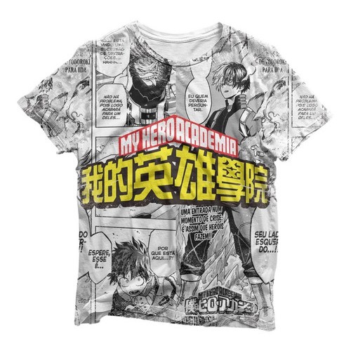 Camiseta Camisa Anime Boku No Hero Academia Logo L