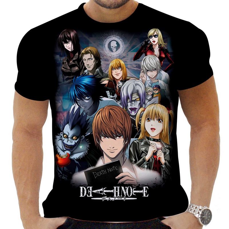 Camiseta Camisa Personalizada Anime Death Note Ryuk Yagami L 05_x000D_