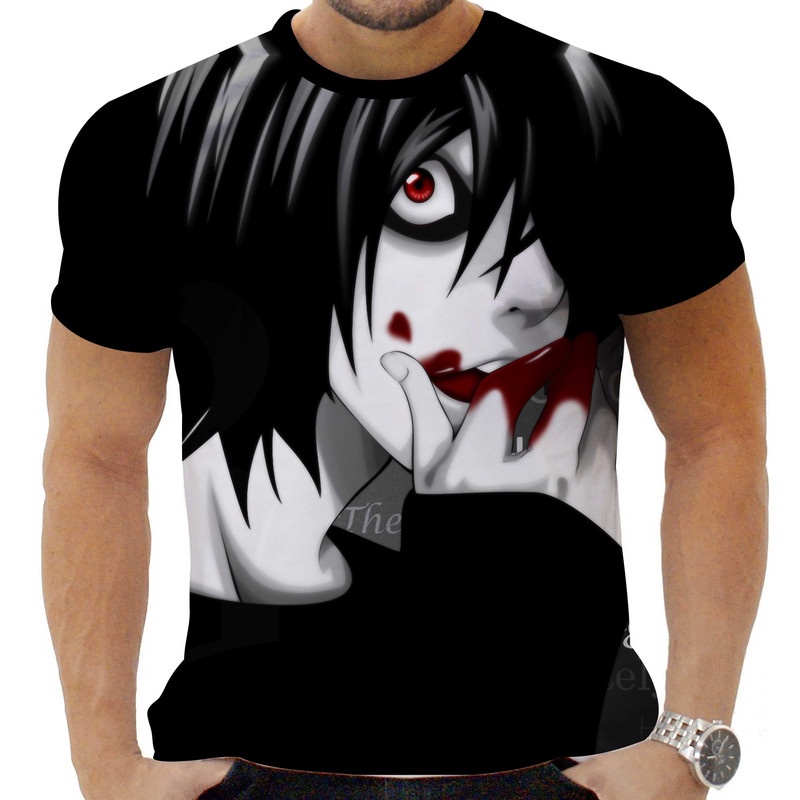 Camiseta Camisa Personalizada Anime Death Note Ryuk Yagami L 07_x000D_