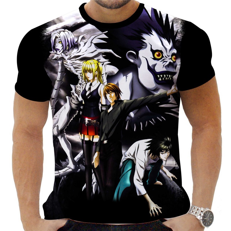 Camiseta Camisa Personalizada Anime Death Note Ryuk Yagami L 09_x000D_