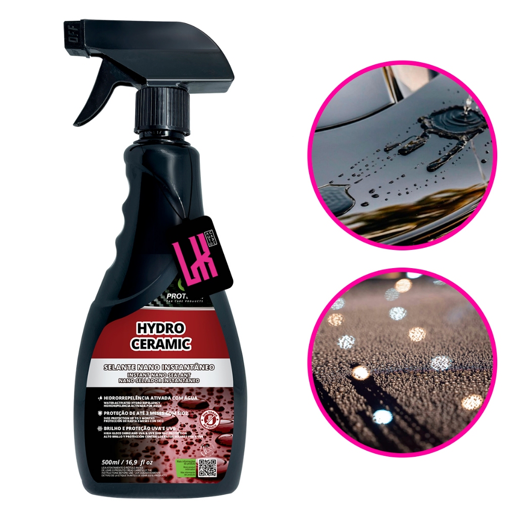 Hydro Ceramic Pronto Uso 500ml Protelim Cera Selante Hidrroreativo Brilho Protecao Repelente a Agua