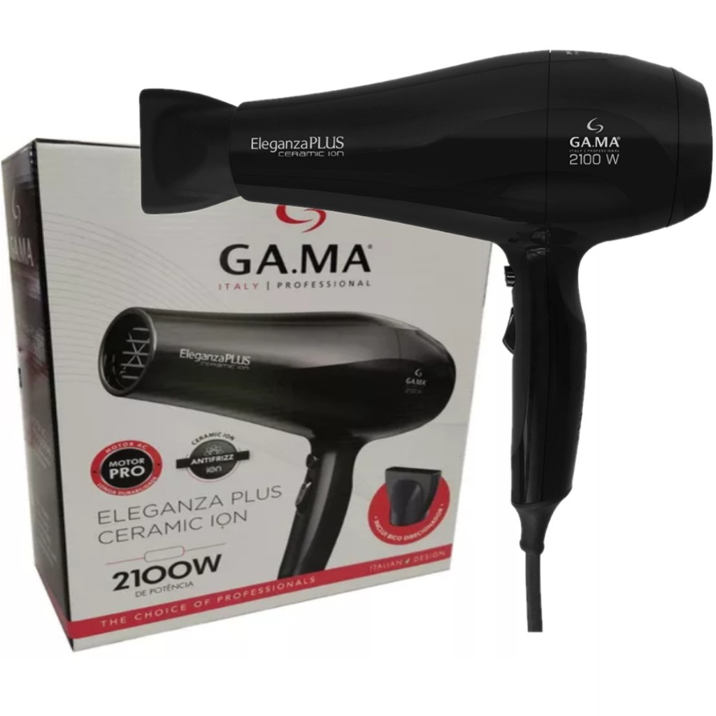 Secador de Cabelo Gama Eleganza Plus Ceramic Ion 2100W com Tecnologia Iônica e Antifrizz