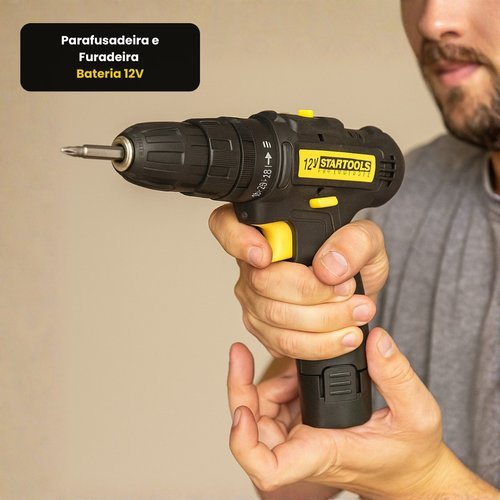 Parafusadeira Furadeira Bateria 12V Portatil Compacta Recarregavel Profissional