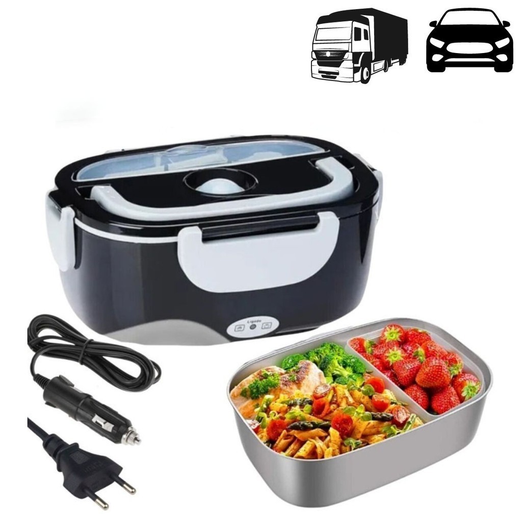 Marmita Elétrica Termica Grande Para Comida Portátil 12V 24V 110V Bivolt Carro Caminhão