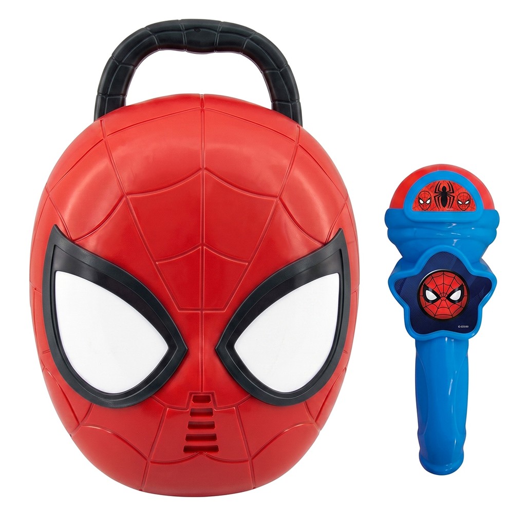 Caixa Boombox Karaokê Infantil Homem-Aranha Com Microfone Licenciado Marvel - Candide