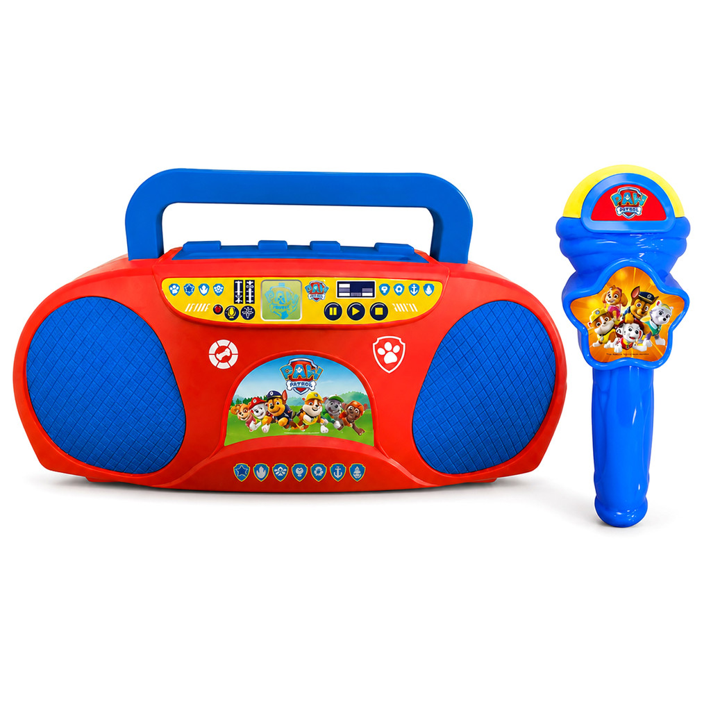 Boombox Karaokê Da Patrulha Canina Caixa De Som Com Microfone Portátil Amplificador Infantil Candide
