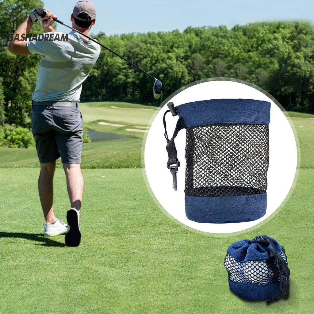 Multi-purpose Golf Ball Bag Portable Storage Drawstring Mesh Pouch for Accessories Gear Organizer Lightweight and Durabl