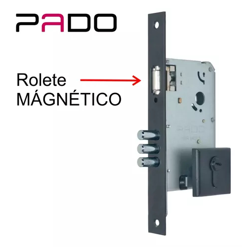 Fechadura Pado Rolete Magnético RQ4 201-55ARMC CEL-60 Preto - Fast Vidros