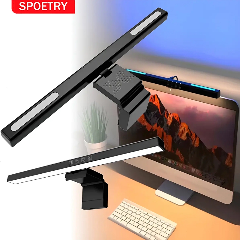 SPOETRY Luminária De Tela Notebook Monitor Mesa Barra Lighr Bar Luz RBG Gamer Regulável Colorido