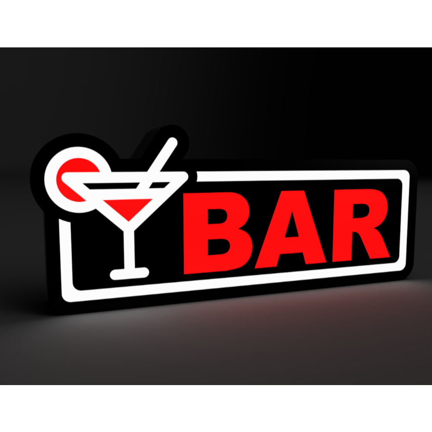 Luminária Bar Light Box Lâmpada Caixa de Luz Personalizada em 3D