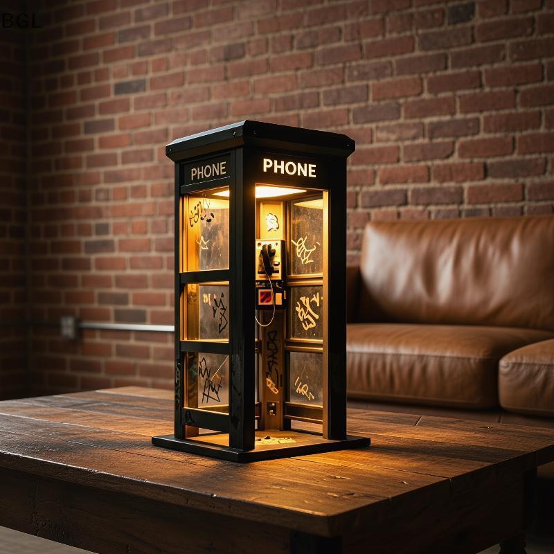 [brightlight.br] Lâmpada Retrô Alta Para Cabine Telefônica , Mini Luz De Mesa Vintage Iluminação Ambiente Criativa Bar E
