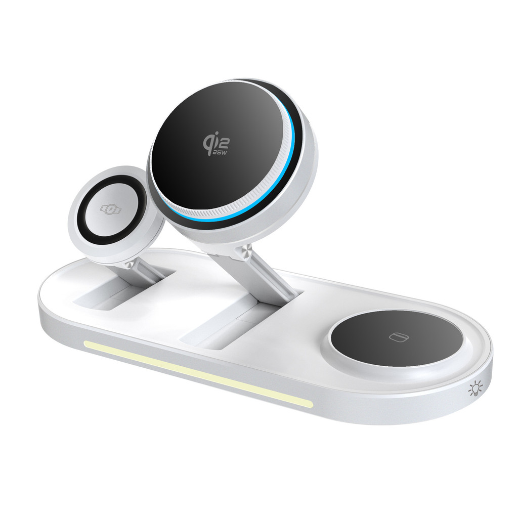 Qi2.2 Carregador sem fio de refrigeração três em um Magsafe magnético aplicável Apple 17pro Carga rápida iphone16 Fone d
