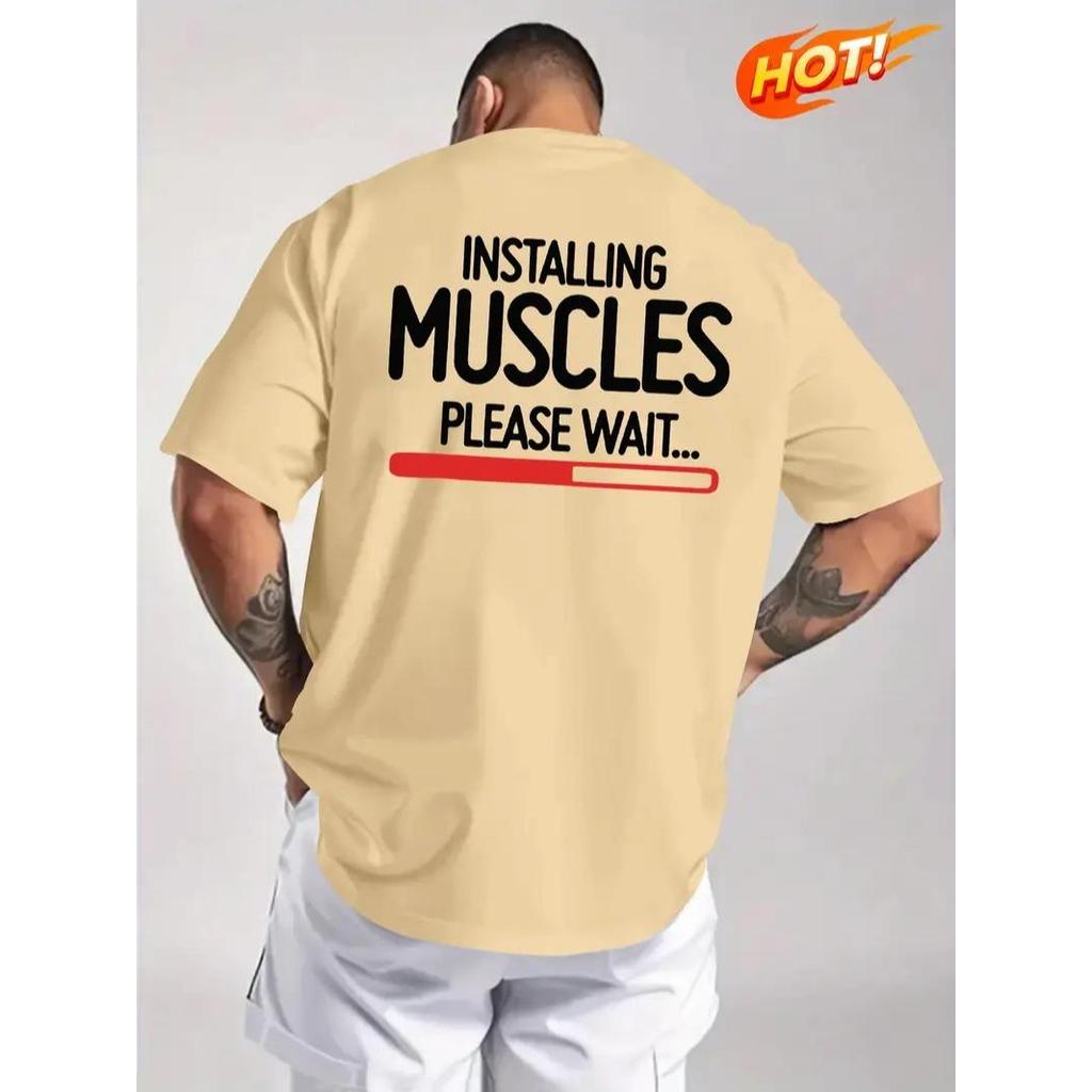 Camiseta Algodão Premium Streetwear Casual Basica Installing Muscles Academia
